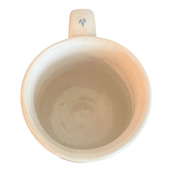 Vintage McCarter Pottery Mug 3.25" Tall Handcrafted Ceramic Blue Floral Design - Picture 5 of 7